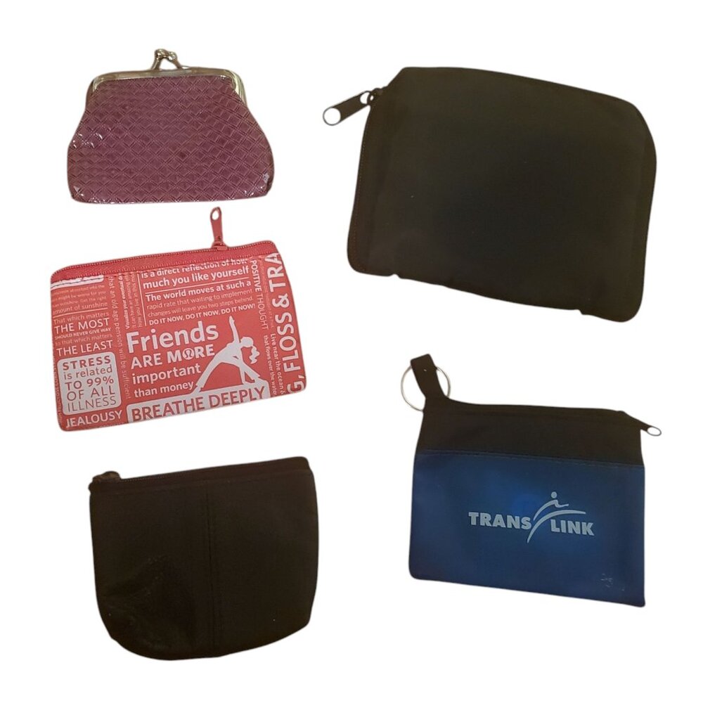 4 Coin Wallets and One Pouch